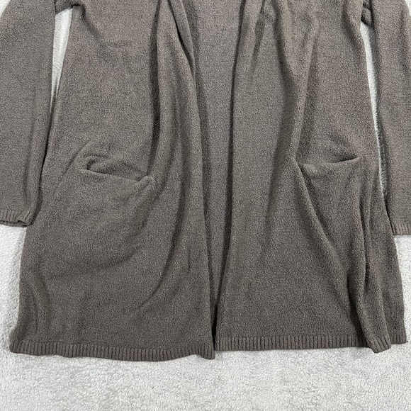 Barefoot Dreams Cardigan Sweater Womens XS Brown Bamboo Blend Chic Lite Pockets - Picture 2 of 9